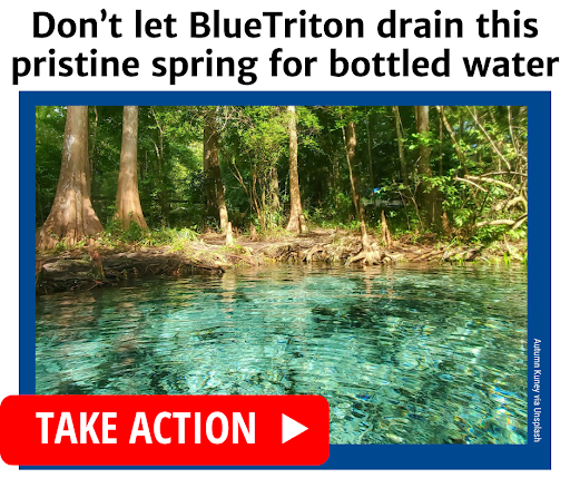 Don't let BlueTriton drain this pristine spring for bottled water. Take action.